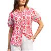 GRACE KARIN Camicia da Donna con Motivo Floreale Boho, in Pizzo con Volant, Colletto Rialzato, Blusa per Primavera Estate Vacanza, Arancione, S