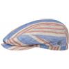 LIERYS Coppola in Lino Colour Stripes Uomo - Made The EU Cappello Piatto con Fodera, Visiera Estate Primavera/Estate - M (56-57 cm) Blu-Rosso