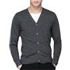 Dcvmvmn Cardigan da uomo in cotone lavorato a maglia, tinta unita, manica lunga, scollo a V, ampio, con bottoni, cardigan casual