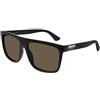 GUCCI Mens GG0748S Sunglasses, Black-Black-Brown, 59