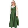 Battle-Merchant - Abito Medievale da Donna Lene - Senza Maniche, in Cotone - Rosso - M