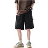 QJK Streetwear Baggy Summer Jorts Y2K Pantaloncini Vintage Lavaggio Acido Jeans Shorts Moda Jorts, Blu Denim, L