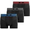 FREEGUN Boxer Uomo, Mutande Uomo, AKTIV Sport, piacevole e senza deformazione, set di 3, Nero, Blu, Grigio, Rosso, Taglie XL
