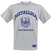 Metallica College Crest Uomo T-Shirt Grigio 90% Cotone, 10% Poliestere Regular