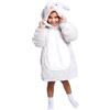 Noxxiez Cuddle Kids - Piccola coperta con cappuccio con coniglietto 3-6 anni, beige, oversize, Beige, Extended Oversized