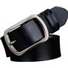 TsoLay Cintura Di Cuoio Cintura In Pelle Maschile Casual, Cintura In Pelle Con Fibbia Per Perno-B-120 Cm