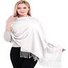 CJ Apparel Spessa tinta unita design misto cotone scialle sciarpa Wrap stola Throw Head Wrap Pashmina Hand Made in Nepal NUOVO, Bianco brillante., Taglia unica