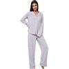 Generic Pigiama Donna，Camicia da Notte Sciolto Set Casa con Girocollo Eleganza e Confort Due Pezzi Donna Maniche Lunghe Delicato sulla Pelle Elegante