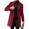 YONGHONGKEJI Cappotto Lungo Da Uomo con Revers A Lancia Monopetto Trench Giacca Invernale Antivento Soprabito Casual Da Lavoro Spesso E Caldo con Tasche Blu Navy Taglia L