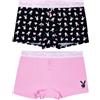 Playboy Completo Intimo e Reggiseno Sportivo da Donna con Stampa Coniglietto Taglie XXS-XL, Confezione da 2 Boxer Boyfriend, X-Large