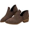 FGUUTYM Chelsea Boots - Stivaletti da donna in pelle scamosciata, eleganti da donna, con tacco a blocco, antiscivolo, corti, alla caviglia, da equitazione, da lavoro, taglie 36-43, marrone, 36
