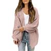 QIUhhpuy Cardigan Donna Elegante Giacca Donna Autunno Comoda Maglia Invernale Casual Golfino Girocollo a Maniche Lunghe Maglieria Oversize Cardigan