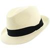 votrechapeau - Panama - Cappello Trilby - Bordo sottile bianco 54 cm