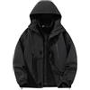 NITRY Transizione Giacca Uomo Vacanza Campeggio Sport All'ApertoGiacca Leggero Personalità Tendenza Maniche LungheGiacca Casual Bello Moda CappuccioGiacca A-Black L