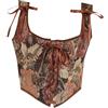 Generic Corsetto classico in stile francese con allacciatura frontale retrò pittura a olio stampa modellante gilet cravatta up design per stratificazione vita cincher top tubo superiore per plus, Arancione, M