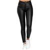 LOIJMK Pantaloni in pelle da donna a vita alta, pantaloni da donna, pantaloni in pelle, pantaloni da donna, pantaloni piccoli, pantaloni da donna, in similpelle PU, per il tempo libero, moderni, per attività