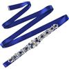 Disimlarl Cintura da donna per abito da sposa, fascia con strass, accessorio per abito da sera, Nastro blu reale, Etichettalia unica