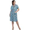 emmesse Copriabito Donna Modello Abbottonato Incrociato Mezza Manica Prodotto in Italia Egidio (Genova Azzurro, M)
