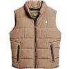 Superdry Sports Puffer Gilet sportivo da uomo, Marrone (Fossil Brown), S