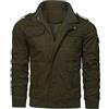 Celanisai Giacca cargo da uomo autunnale giacche militari con tasche multiple giacca da lavoro baggy leggera giacca da mezza stagione colletto alto cargo, giacca bomber uomo militare aviatore, O verde