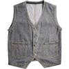 ORANDESIGNE Gilet Jeans Uomo Smanicato Jeans Sportivo Casual Vintage Denim Gilet Moto Biker Estivo E Blu 3XL