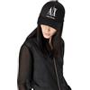 Armani Exchange Cappellino da Baseball da Donna con Logo, Nero/Bianco, Taglia Unica