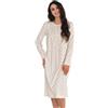 Leo Corsetteria Camicia Notte Classica Donna Caldo Cotone Carrè Seni prosperosi Linclalor 92001 Taglia 44 Colore Lilla Fiori 333