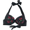 Rock Rebel by EMP Donna Top Bikini Nero con Stampa Rockabilly L