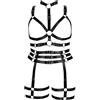 BYDHSS Plus Size Plump Reggicalze Set Full Body Harness per le Donne Lingerie gabbia Punk Grandi Dimensioni Festival Rave Gotico Reggiseno Halloween, nero, Taglia Unica