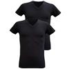Armata di mare Maglie Uomo Cotone Elasticizzato Scollo a V Manica Corta 2 PZ. (6/XL, Nero)