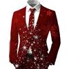 Generisch Print Button Down - Giacca formale per feste con design festivo, Colore: rosso, L