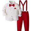 Generisch Completo Festivo per Bambini Ragazzi, Abito da Cerimonia per Bambini, Completo da Sposo per Ragazzi, Camicia con Papillon/Cintura per Eventi Formali, Abbigliamento per Ragazzi 3 Anni, Colore