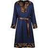 Foweknow Abbigliamento Medievale da Uomo a Maniche Lunghe - Costume da Cavaliere, Tunica Vichinga con Cintura - Robe Rinascimentale, Vestito Vittoriano - Costume per Halloween, Cosplay, Guerriero