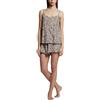 POMPEA Pigiama Donna Flaminia in Jersey di Cotone, Pigiama Corto con Canotta e Pantaloncino Maculati (Tg. L - Beige)