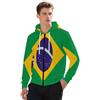 Generic Felpa con Zip da Uomo Brasile Bandiera Nazionale Classico Comodo Top con Zip Giacca A Maniche Lunghe con Polsini A Coste Ideale per Il Weekend Stile Classico del Regno Unito Felpe da Lavoro