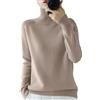 YuchiFa Maglione Dolcevita in Cashmere da Donna, Maglione in Cashmere da Donna, Maglione Casual a Maniche Lunghe con Scollo Rotondo (Light Grey,L)