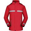 Zanisouta Giacca invernale da uomo in pile con strisce di sicurezza per attività all'aria aperta, giacca da lavoro antivento, giacca softshell riflettente, alpinismo, sport, con cappuccio, O rosso