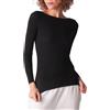 Cotonella ADD09 Maglia Donna Manica Lunga in Modal e Cachemire - Scollo a Barchetta Elegante - Ultra Morbida e Traspirante - Nero, 4/L
