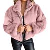 Generisch Giacca in pelliccia da donna corta per matrimonio, in pile sintetico, giacca di pelliccia, oversize, Y2K, a maniche lunghe, elegante e soffice, da donna, Colore: rosa., L