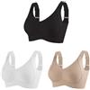 Generico Women's Ribbed Push Up Adjustable Wireless Bra, Womens Four Rows Adjustable Bras, Adjustable Padded Everyday Bra (3pcs-B,13XL)
