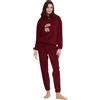 Noidinotte; more than pyjamas Noidinotte - Pigiama Donna Lily in Paris in Pile con Collo Tre Bottoni - L Bordeaux