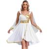 Jhaoyu Costume da regina egiziana da donna, vestito con polsini, dea romana, greca, Halloween, feste, carnevale, colore bianco, M