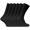 Sock Snob 6 paia calzini uomo corti cotone 100% in neri, marroni e blu (45-49 eu, SE002 Black)