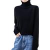 Kelsiop Autunno Inverno Delle Donne Maglione Dolcevita Cashmere Pullover Manica Lunga Casual Maglione Di Base, Bianco latte, M