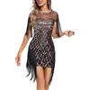 Vhersily Vestiti 20 Anni Donna con Paillettes e Frange in Rilievo 1920s Abito Vestito Gatsby Charleston da Donna Paillettes, Anni '20, Frange, Flapper