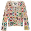 LIUYUYOUGO Cardigan Donna Estivo Cardigan Vintage all'Uncinetto da Donna Stile Granny Square Lavorato A Mano con Bolero Traforato Annodato sul Davanti Corto Boho Giacca Estiva Leggera Maglione in Ma