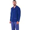 Pigiamiamoci Pigiama Uomo con Bottoni in Cotone Leggero, Giacca con Tasche e Pantalone No Polso, 100% Cotone (IT, Testo, XL, Regular, Regular, Navy 71)
