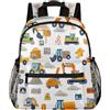 Mexpekil Zaino per bambini con stampa di trattori e escavatori per ragazzi e ragazze mini zaini per la scuola materna zaino da viaggio, Multicolore, 10x4x12 inch