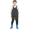 Generisch Salopette da pesca per bambini, salopette da pesca, per bambini piccoli, salopette impermeabile da caccia con stivali, verde militare, 8-9 Anni