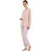 Viterbo Biancheria Pigiama Donna Caldo Cotone Interlock MII2505 Manica Lunga Pantalone Lungo Autunno Inverno (Verde Polveroso, L)
